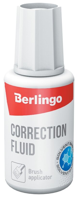 Berlingo Корректирующая жидкость на химической основе с кистью 20 мл KR 530