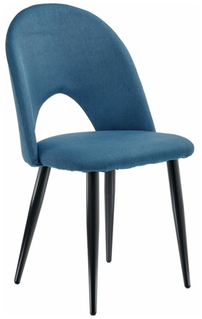 Стул Cleo голубой с черным ножками / Стулья для кухни / Кухонные стулья со спинкой / Стул кресло / Стулья для гостиной / Мебель лофт