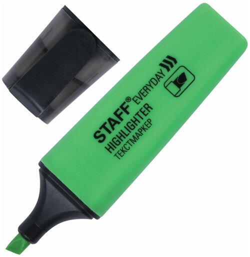 STAFF Текстовыделитель staff, зеленый, скошенный наконечник, 1-5 мм, 151639, 36 шт.