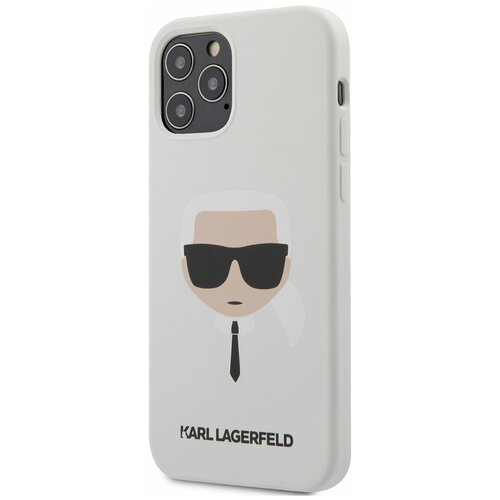 Чехол Karl Lagerfeld Liquid silicone Karl's Head для iPhone 12  12 Pro, белый