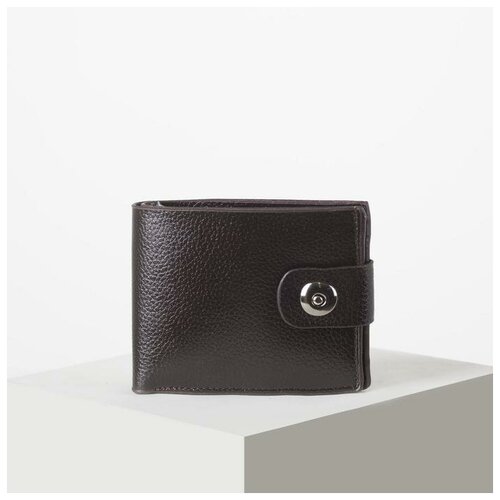 фото Кошелек муж (208) макс 11*2,5*9,5, 2 отд, д/карт, д/монет, на клап, коричневый сима-ленд