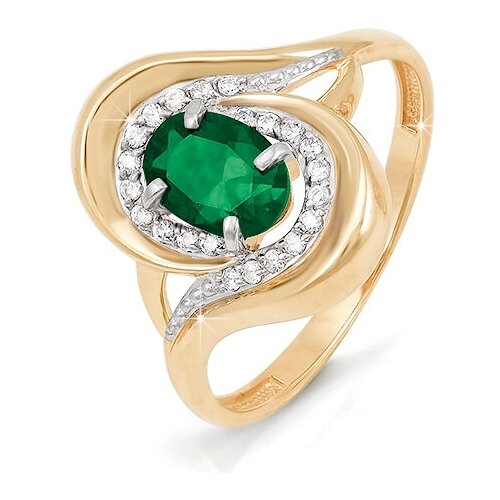 фото Золотое кольцо кюз del'ta dбр310135 с бриллиантом и изумрудом diamant-online