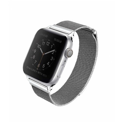 Ремешок Uniq для Apple Watch All series 44/42 mm Dante Strap Mesh Steel Silver
