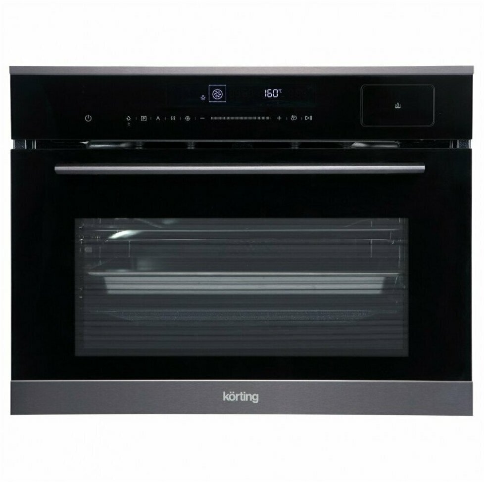 Электрический духовой шкаф Korting OKB 3450 GNBX Steam, компактный, объем 50 л, функция пара, гриль, конвекция, 16 автопрограмм
