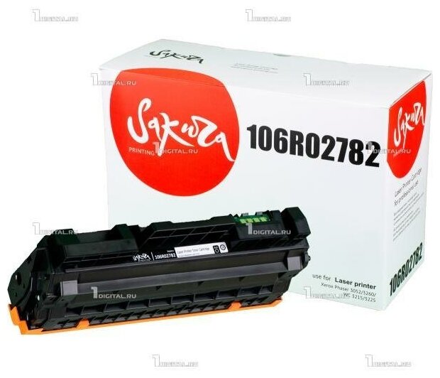 Картридж SAKURA 106R02782 черный для Xerox Phaser 3052/3260 WorkCentre 3215/3225 совместимый (6К) (SA106R02782)