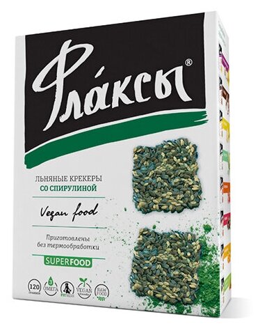 Флаксы со спирулиной Компас здоровья 120 г