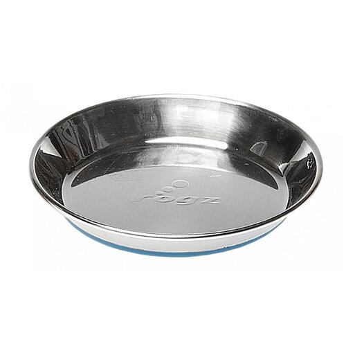 фото Rogz less steel cat bowl миска с противоскользящим дном "anchovy" , голубая s