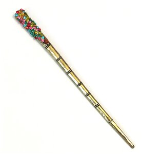 Фото Китайская палочка для волос разноцветная / Шпилька для пучка / Заколка для волос прямая винтажная / Китайская шпилька со стразами