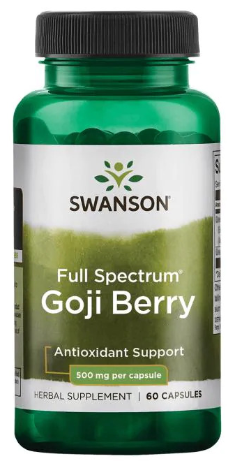 Активное долголетие Swanson Full Spectrum Goji Berry 500 мг 60 капс. (срок 10/23)