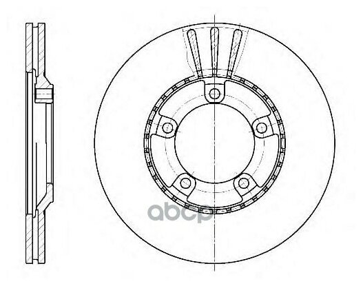 Тормозной диск передний Roadhouse 652010 для Hyundai H-1 PORTER