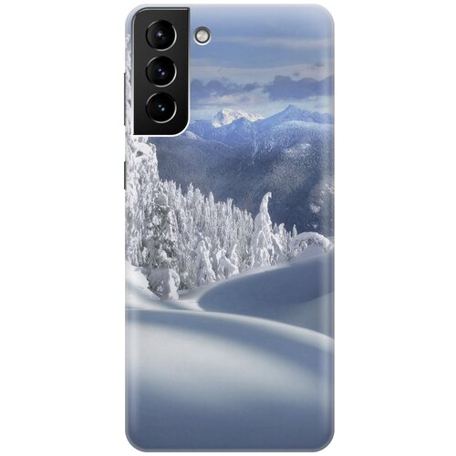 фото Силиконовый чехол на samsung galaxy s21+ / самсунг с21 плюс с принтом "заснеженный лес и горы gosso
