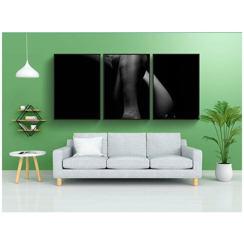 фото Набор модулных постеров для интерьера "изобразительное искусство, черное и белое, тело" 60x90 см. в тубусе, без рамки lotsprints