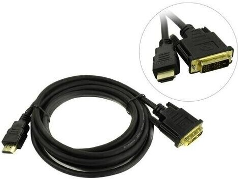 Exegate EX284894RUS Кабель HDMI-DVI ExeGate EX-CC-HDMIM-DVIM-3.0 (19M/19M, single link, 3м, позолоченные контакты)
