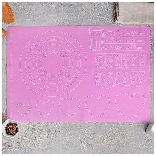 фото Силиконовый коврик для выпечки готовим с любовью, 64 х 45 см сима-ленд