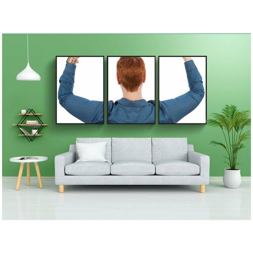 фото Набор модулных постеров для интерьера "победитель, позы, женский пол" 60x90 см. в тубусе, без рамки lotsprints