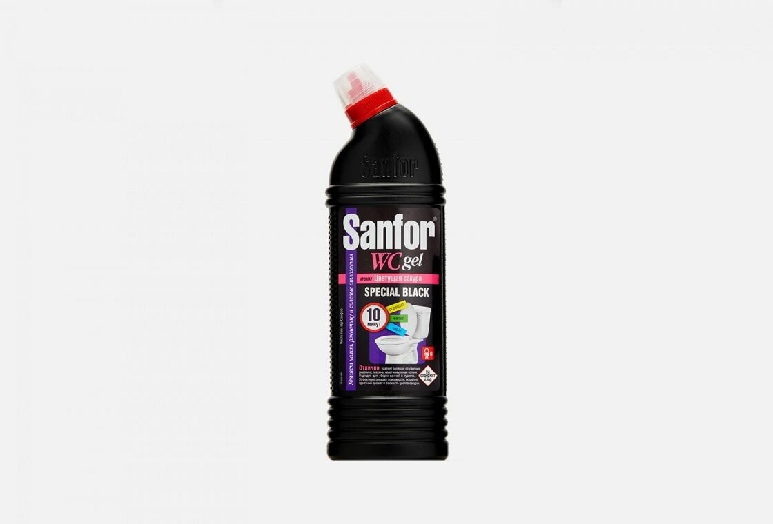 Ср-во чистящее для унитаза "SANFOR" WС гель Speсial black , 750 г - фотография № 4