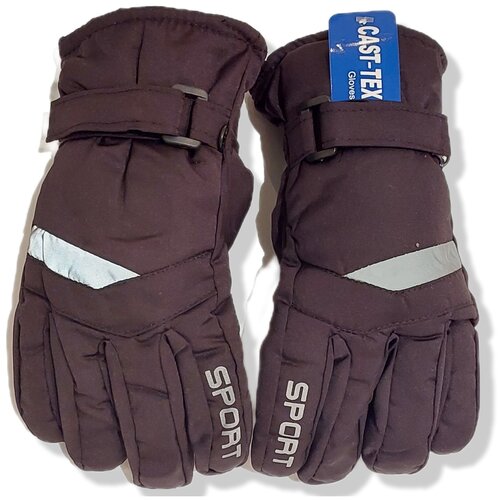 фото Перчатки детские зимние/ перчатки для мальчиков/ спортивные/ горнолыжные/ непромокаемые/ лыжные/ чёрные/ размер 16(8-10 лет) cast-tex