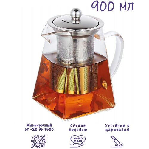 FORMULA TEPLA заварочный чайник TP4-09SQM, 0.9 л, прозрачный