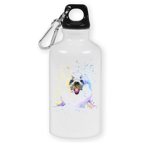 Бутылка с карабином CoolPodarok Краски. Морской котик бутылка с карабином coolpodarok краски олень с птичками