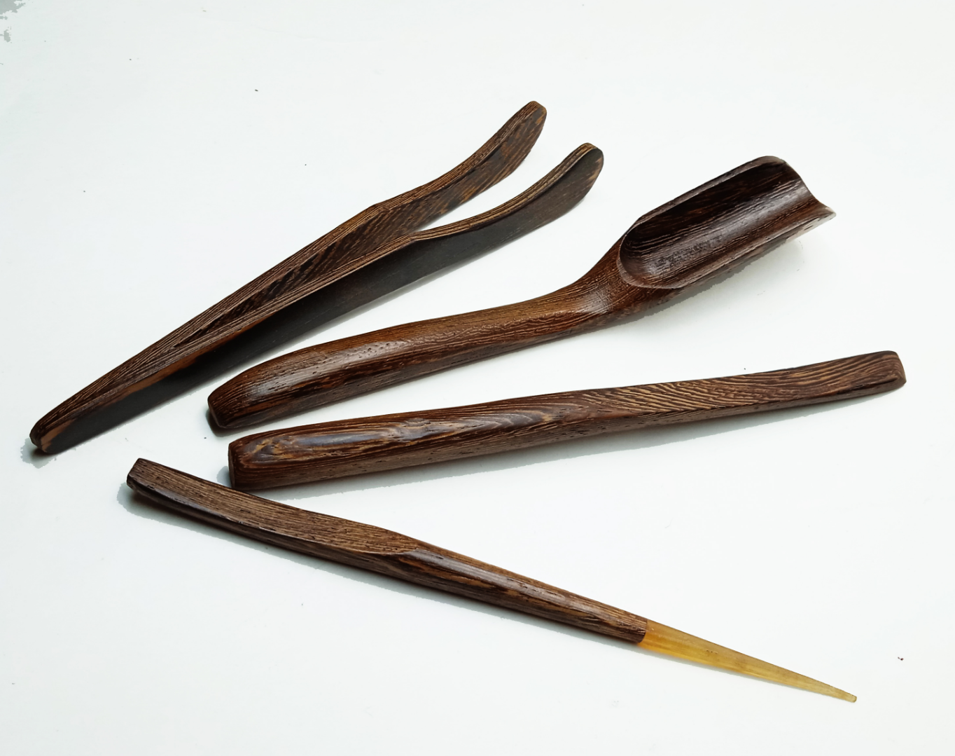 Набор чайных инструментов "Куриное крыло", 4 предмета, дерево.