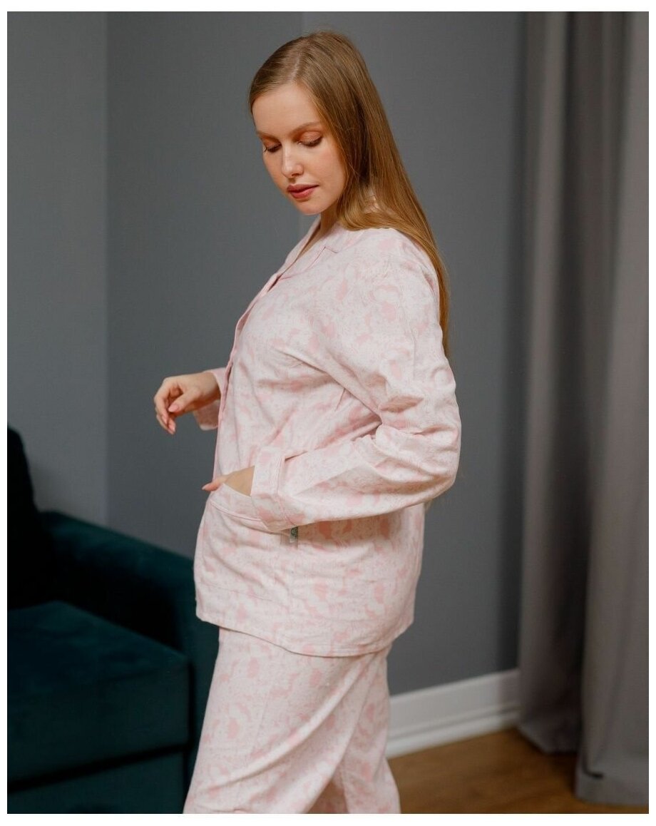 Пижама NUAGE.MOSCOW, размер XXL, белый, розовый - фотография № 8