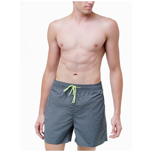 фото Плавательные шорты мужские однотонные , шорты с сеткой внутри, серый цвет, размер s anymalls