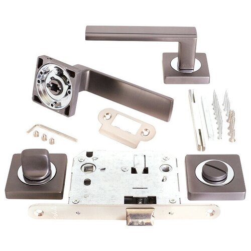 Ручка в комплекте verdi 138mf70 матовый графит сантехнический замок 4317₽