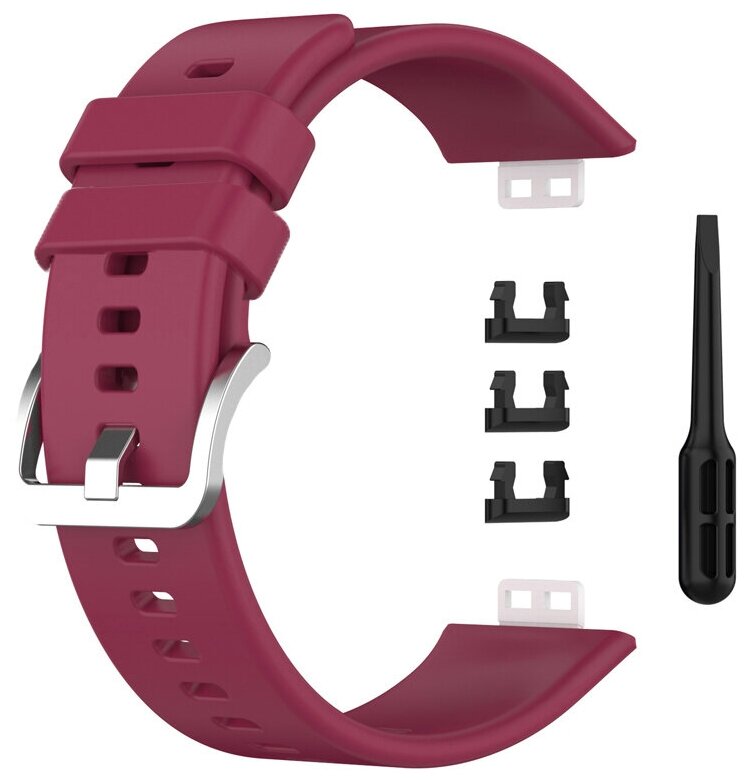 Ремешок силиконовый для смарт-часов Huawei Watch Fit бордовый