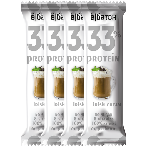 фото Протеиновый батончик ё/батон 33% protein со вкусом айриш крим, 45гр*4шт ё|батон