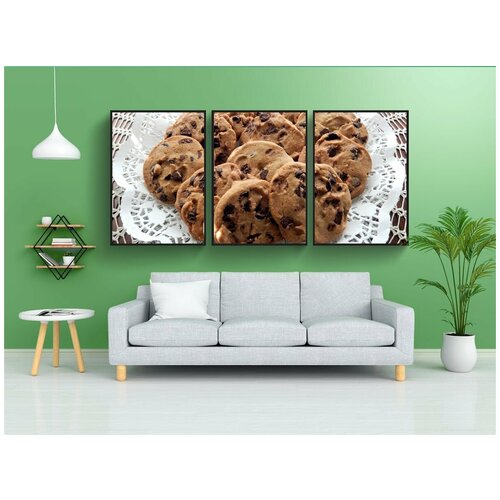 фото Набор модулных постеров для интерьера "печенье с шоколадной крошкой, масло сливочное, сахар" 60x90 см. в тубусе, без рамки lotsprints