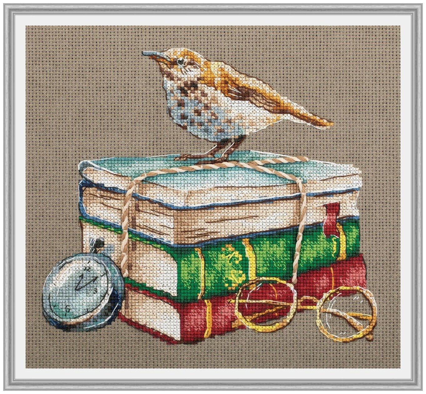 RE-7249 Книгочей (серо-коричневая канва) PANNA - фото №1