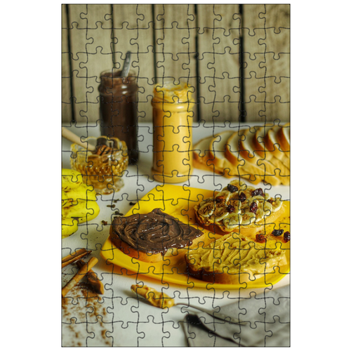 фото Магнитный пазл 27x18см."бутерброд, арахисовое масло, еда" на холодильник lotsprints