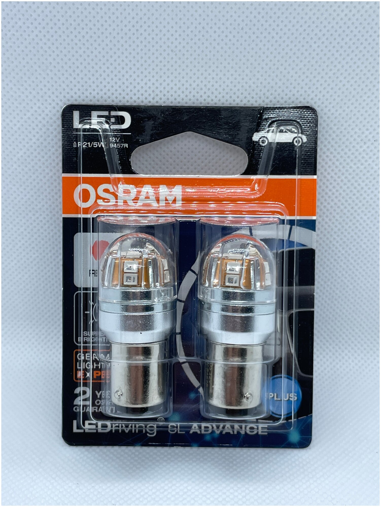 Лампа автомобильная OSRAM 9457R 12V RED LED P21/5W BAY15d