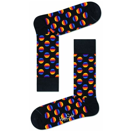 Носки Happy Socks, размер 41-46, черный яркие носки унисекс clashing dot sock с мячиками 29 черный