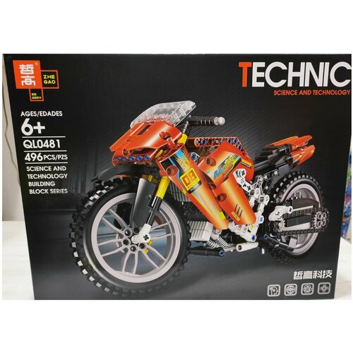 конструктор cogo technic 5803 мотоцикл Конструктор Technic техник Красный гоночный мотоцикл