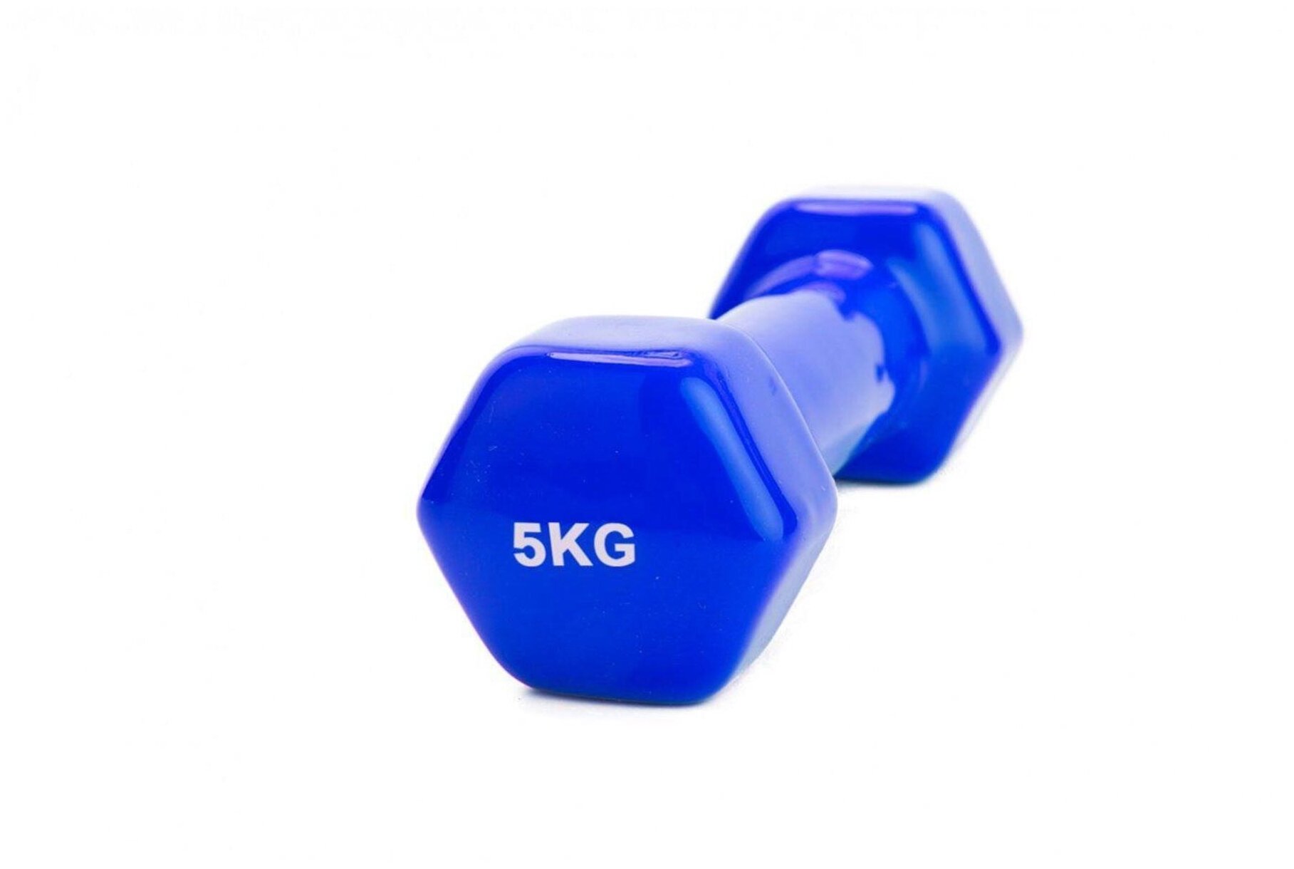 Гантель обрезиненная 5 кг, синяя (0168) (1 шт.) - фотография № 2