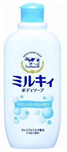 Жидкое мыло для тела COW Milky гипоаллергенное аромат свежести с керамидами и молочными протеинами бутылка-дозатор 300 мл