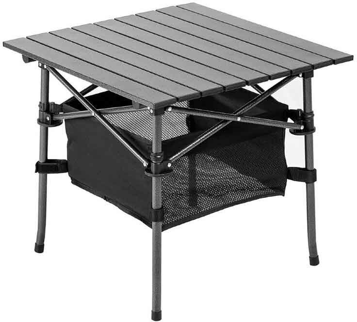 Стол складной 55x55x50см с отделом под посуду столешница алюминий (PR-MC-605) PR
