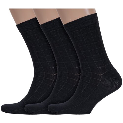 Комплект из 3 пар мужских носков VASILINA 8с8153, черные, размер 23-25