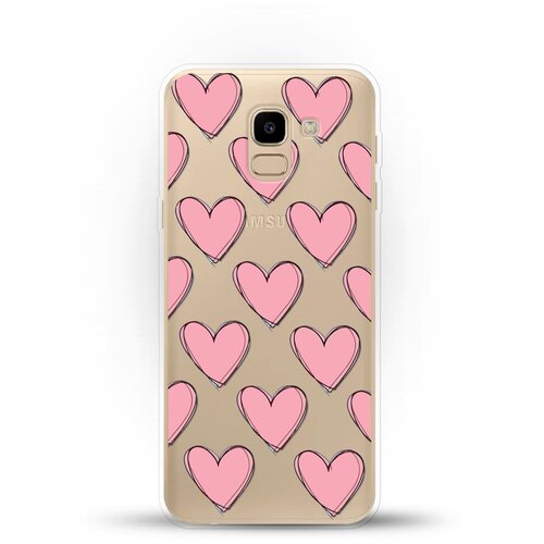 фото Силиконовый чехол узор из сердец на samsung galaxy j6 (2018) andy & paul
