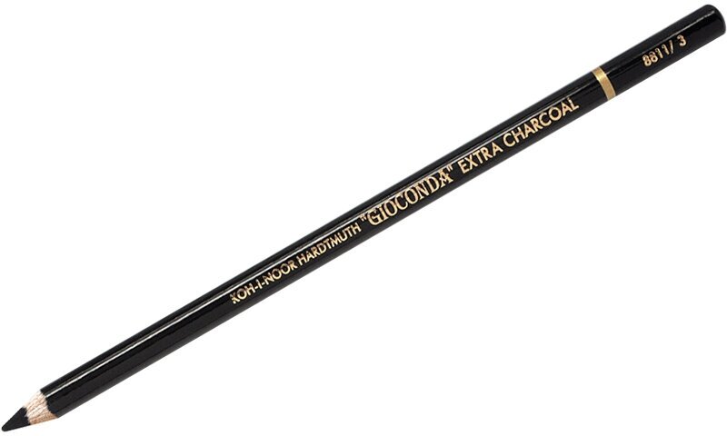 Комплект 12 шт, Угольный карандаш Koh-I-Noor "Gioconda Extra 8811" HB, черный, заточен