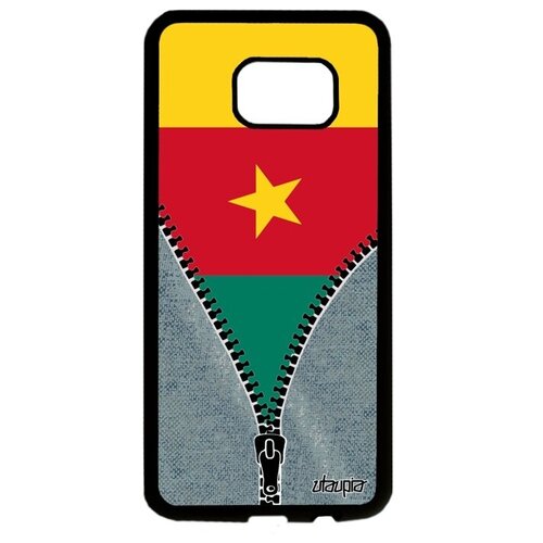 фото Защитный чехол для мобильного // galaxy s7 edge // "флаг камеруна на молнии" страна дизайн, utaupia, серый