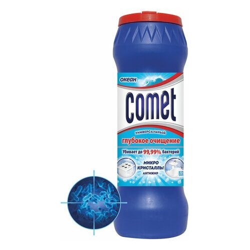 фото Чистящее средство дезинфицирующее 475 г comet (комет) "океан", порошок 6 шт.