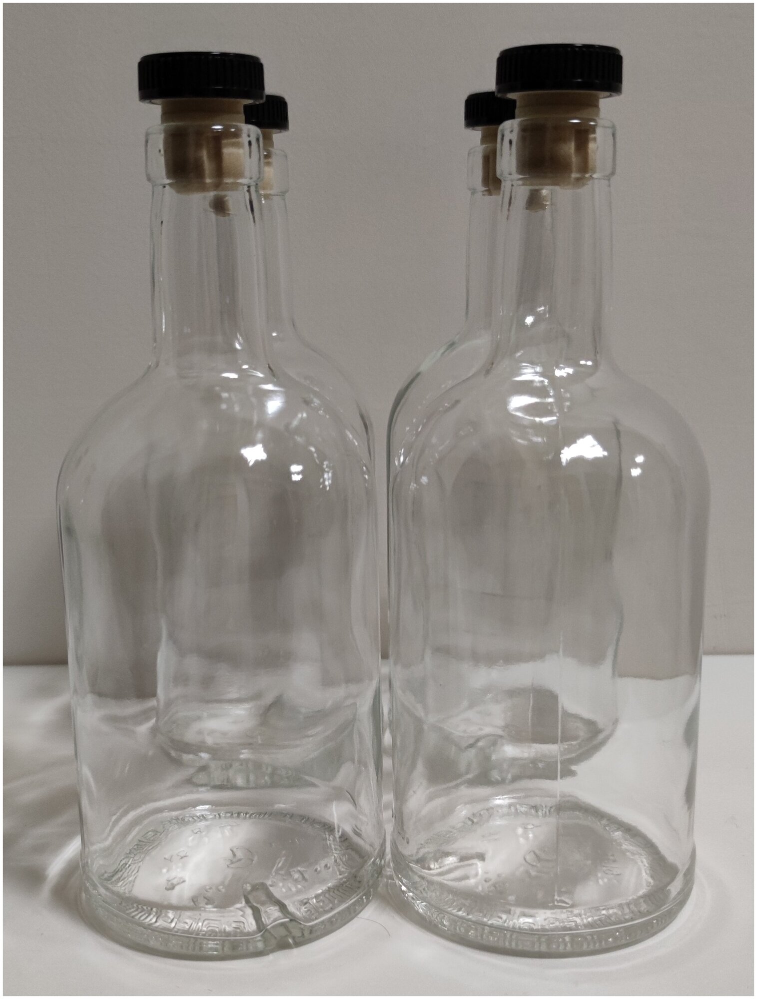 Бутылка для алкогольных напитков, для безалкогольных напитков, для воды "Домашняя" 0,5л стекло, прозрачная 4 шт - фотография № 2
