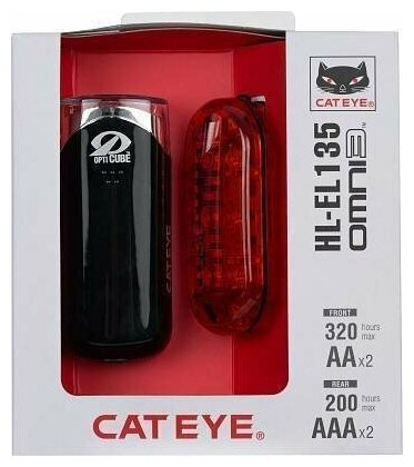 Комплект переднего и заднего фонарей Cat Eye EL135N-LD135