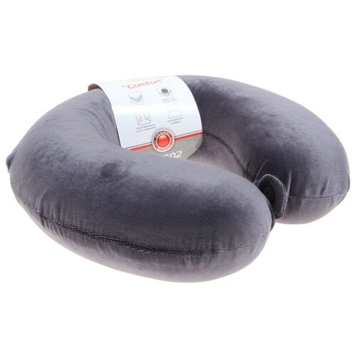 фото Подушка-воротник автомобильная набивная со съемным чехлом,эффектом памяти серая autostandart 103602