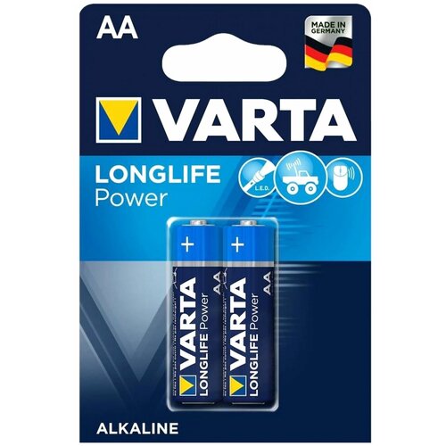 Батарейка Varta LONGLIFE POWER (HIGH ENERGY) LR6 AA BL2 Alkaline 1.5V (4906) батарейка varta longlife max power c 2 шт 4714101402