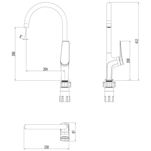 Смеситель Lemark Bronx LM3705BL для кухонной мойки