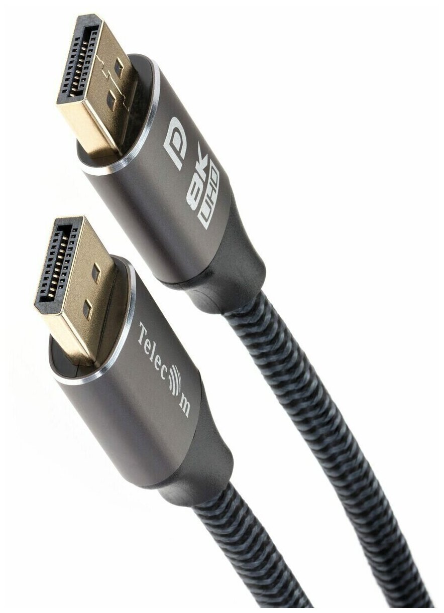 Кабель аудио-видео Telecom TCG750-1M, DisplayPort (m) - DisplayPort (m) , 1м, GOLD серый Noname - фото №1