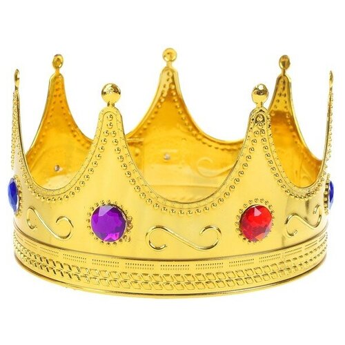 Корона «Король», с камнями, обхват головы 56 см король корона детская вечеринка мяч наряд игрушка шляпа король косплей реквизит шляпа для шоу король